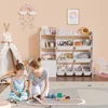 Children's Bookcases Kids Toy Storage Organizer 4-Tier Toy Organizers W/8 Removable Storage Bins Kids Bookshelf and Toy Storage 6