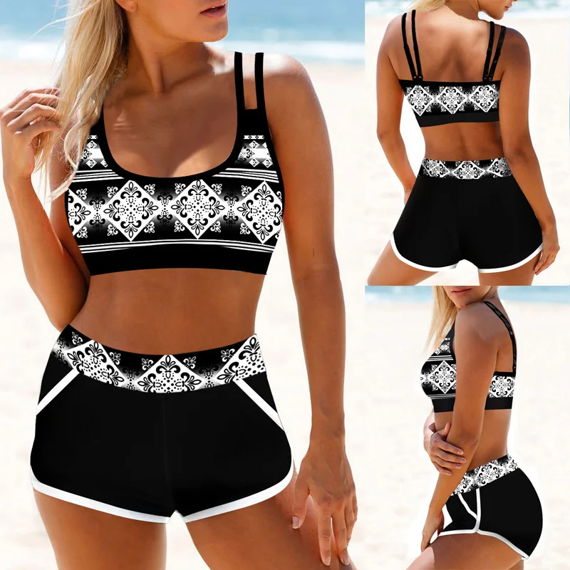 

2023 New Women's Sexy Bikini Set New Design Printed Swimwear Women's Fashion Two Piece Summer Swimwear Beach Swimwear Monokini