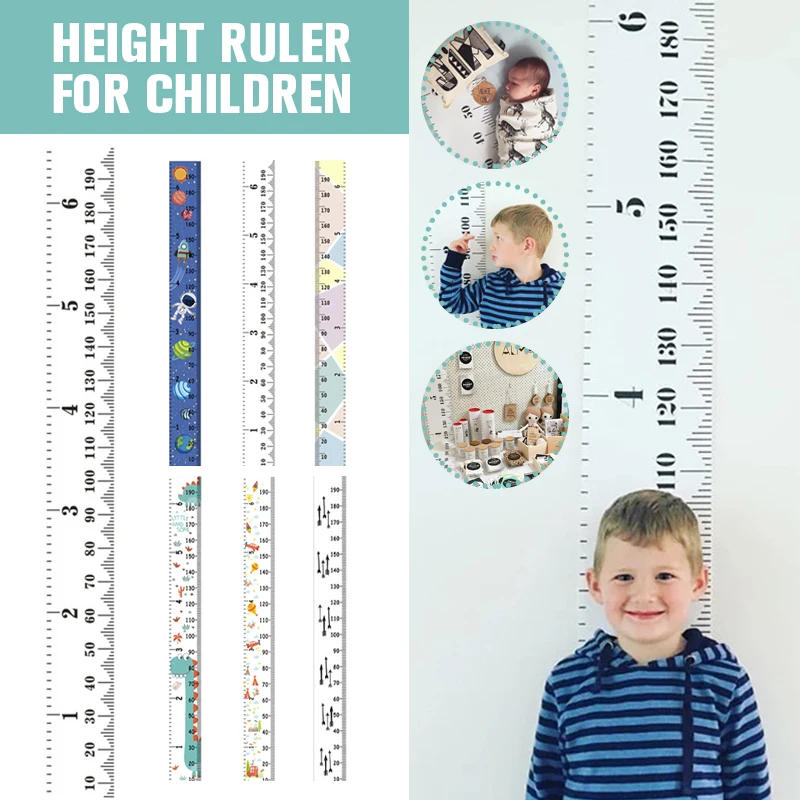 

Nordic Children Height Ruler Canvas Hanging Growth Chart Kids Room Wall Decor 200cm Baby Photography Props Growth Charts Ruler