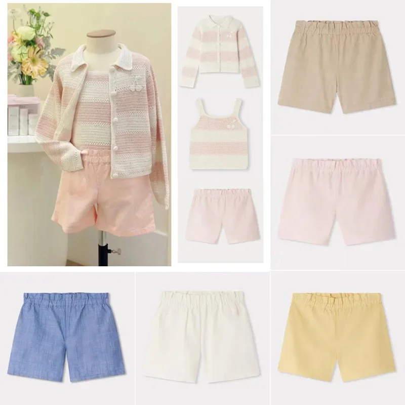 

Per-sale (ship in Mid April) Summer BP Baby Girl Clothes Pink Plaid Vest & Cardigan Set Girls Clothes Light and Thin Mesh Skirt