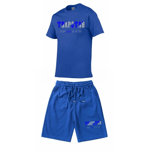 2022 New 2D TRAPSTAR Tracksuit Set Men T Shirt+Shorts Sets Summer Sportswear Jogging Pants Streetwear Harajuku Tops Tshirt Suit 3