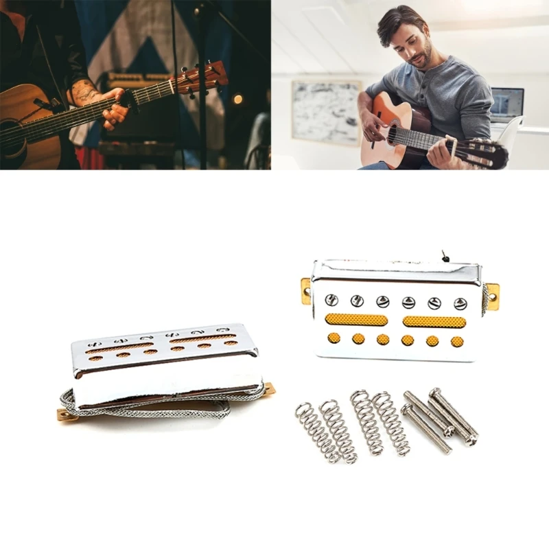 

Style Electric Guitar Parts Replacements Golden Single Coil Guitar Pickups Neck and Bridge Pickup Replacement Sets