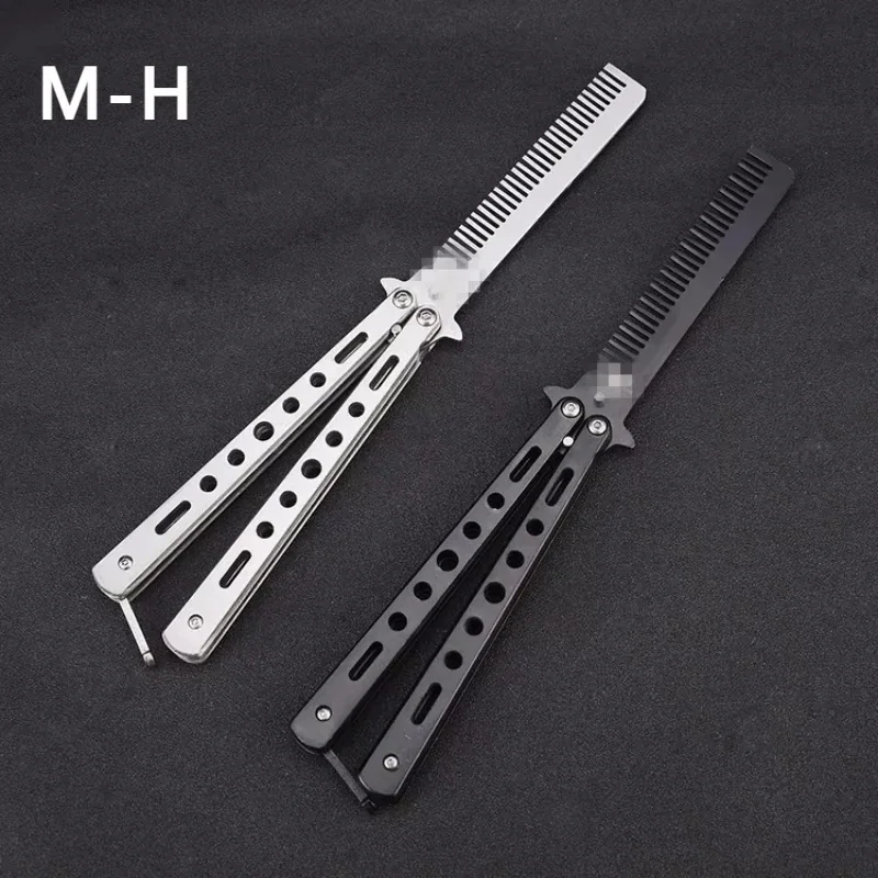 Foldable Comb Stainless Steel Practice Training Butterfly Knife
