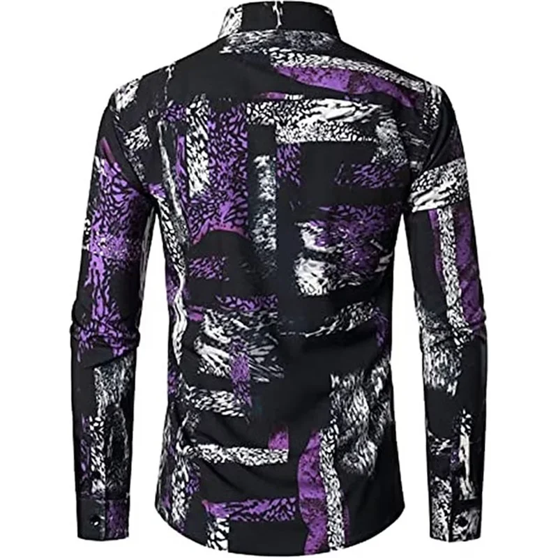thumbnail image 1 of Nuevas camisas para hombre, manga larga, estampado de flores en 3D, solapa con botones, ropa de verano para hombre, camisetas de moda para fiesta de graduación, cumpleaños y novio, 1 of 5
