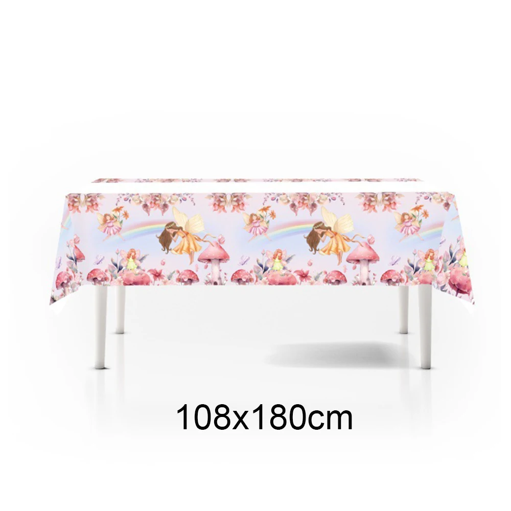 Pink Butterfly & Flower Fairy Disposable Party Tableware Set - Plates, Cups, and Napkins