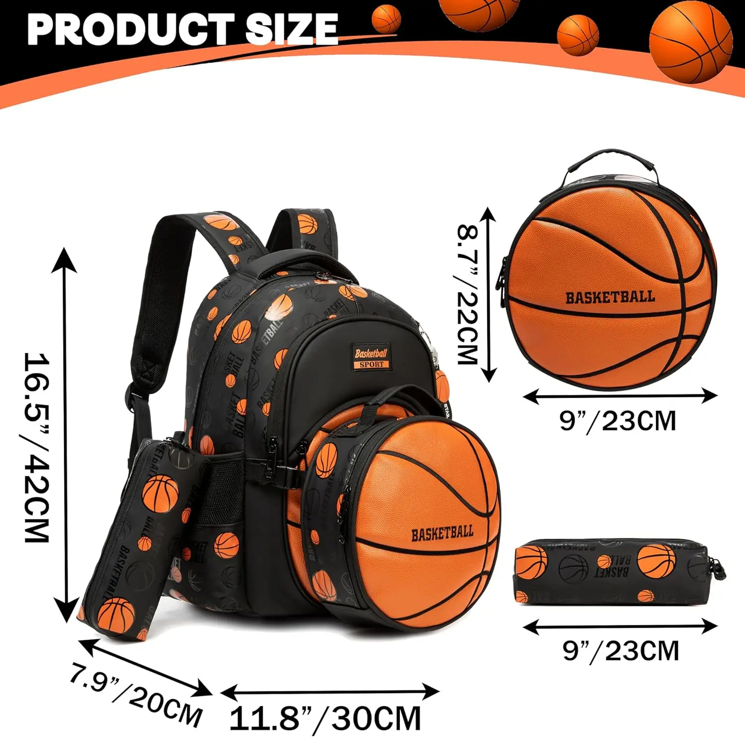 Boys' School Backpack with Lunch Box and Pencil Case - Ideal for Teens and Middle School Students - 4