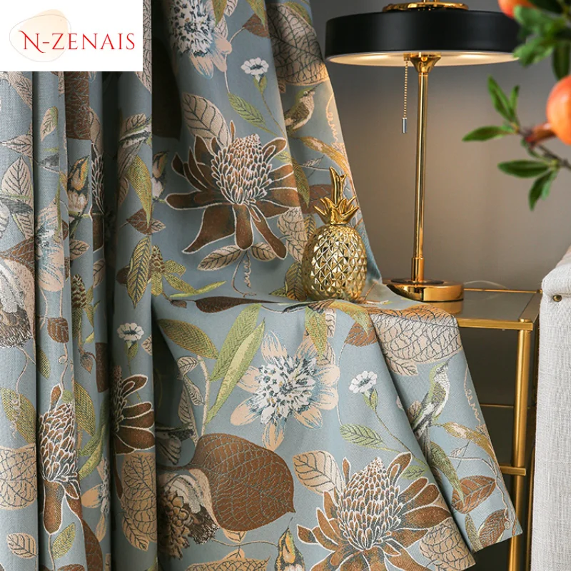 

European Luxury Curtains for Living Dining Room Bedroom American Blackout Thickened Heat Insulation Window Elegant Embroider