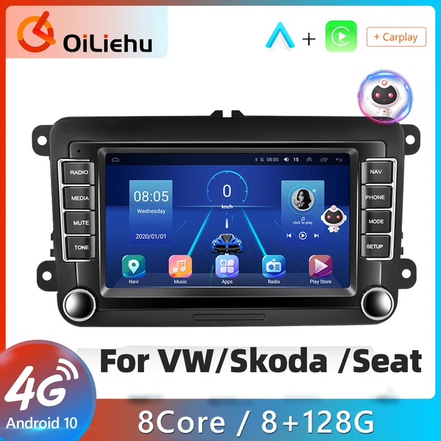 2 din Android For Volkswagen VW Polo Jetta Skoda Octavia Golf 5 7 Touran  Car Radio Multimedia Player Carplay Auto GPS Navigation - AliExpress