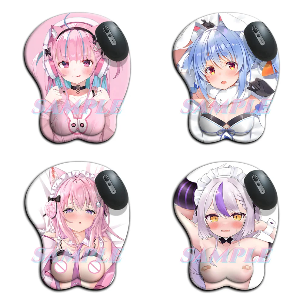 

Hololive Small Boob Mouse Pad with 3D Nipple Oppai Gamer Hentai Anime Sexy Mousepad with Wrist Rest Kawaii Loli Mat