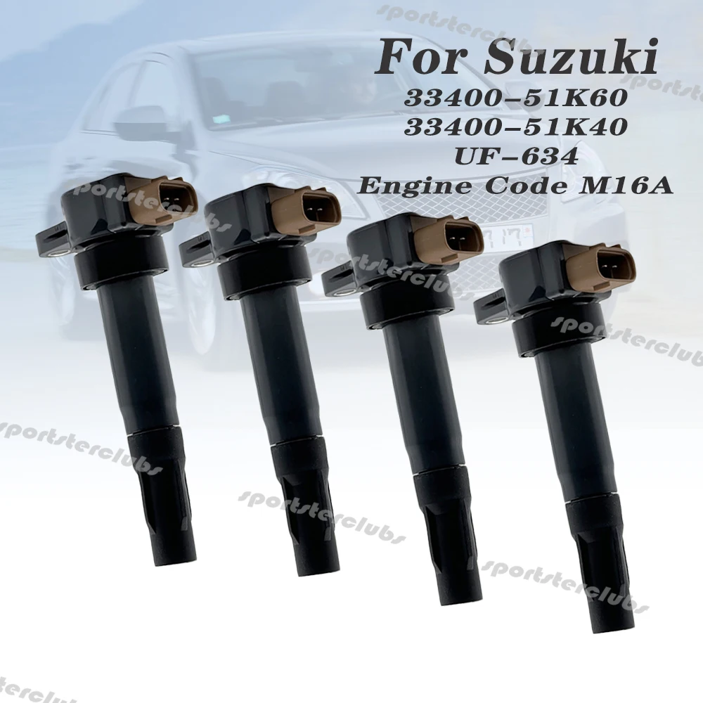 스즈키 그랜드 비타라 키자시 스위프트 SX4 크로스오버 L4 4 PSC 점화 코일 스파크 플러그 캡 33400-51K40 33400-51K60 33400-51K20