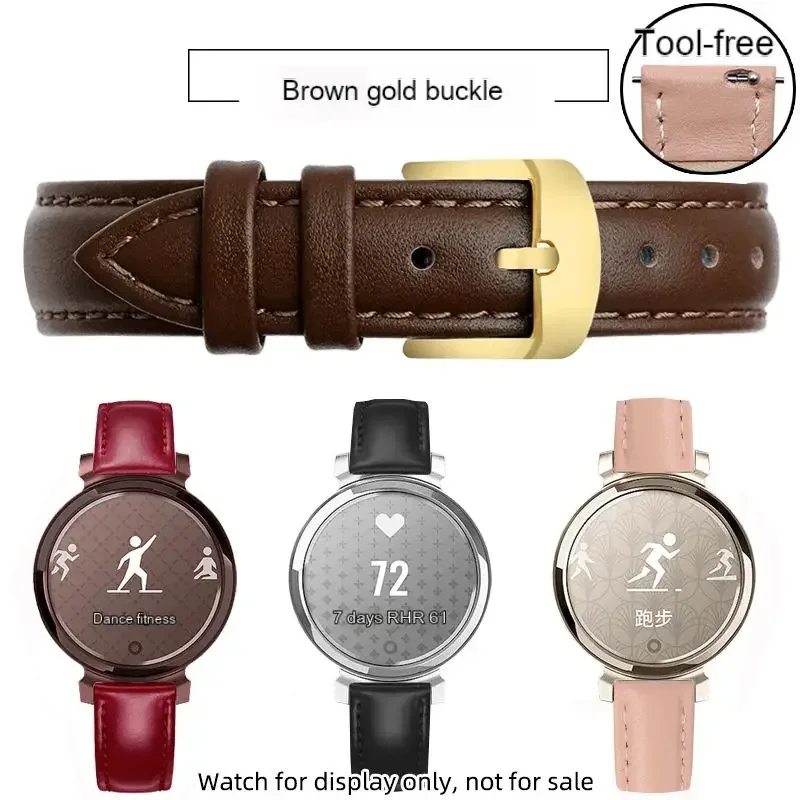 Elegant 14mm Women's Cowhide Leather Watch Strap with Quick Release
