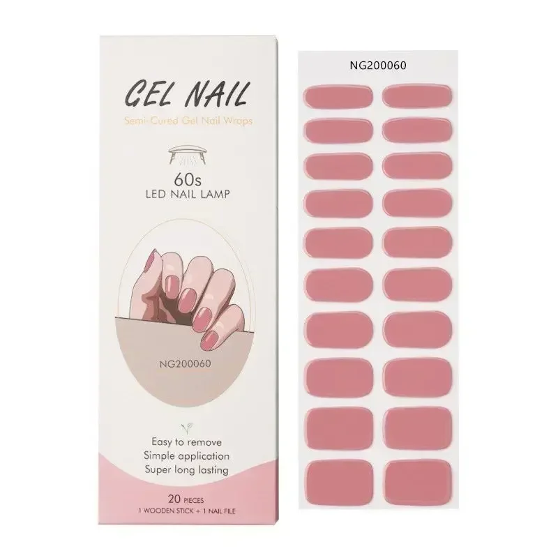 Brand Pure Nail Charms Sticker Gel Nails Streps Semi Cured GelNail Polish Film Sticker Full Cover Gel Nail UV Lamp Need