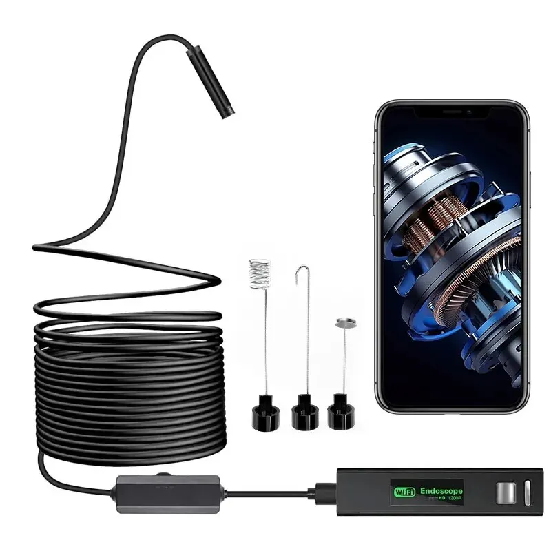 1200P WIFI Endoscope Camera IP67 Waterproof Hard Cable Android IOS Control  Inspection Camera