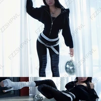 Y2K Aesthetic Women's Autumn Winter Fur Collar Sweatshirt Harajuku Gothic Punk Rock Hottie Sweatshirt Jacket Emo Girl Streetwear - Image 5