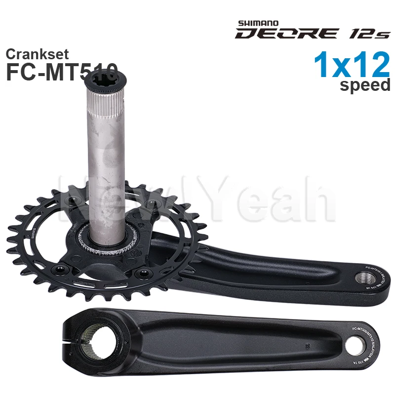 Shimano DEORE M6100 12speed Groupset with MT510 CRANKSET 177 mm Q-factor and Bottom Bracket SM-BB52 68/73 mm shell width Origin