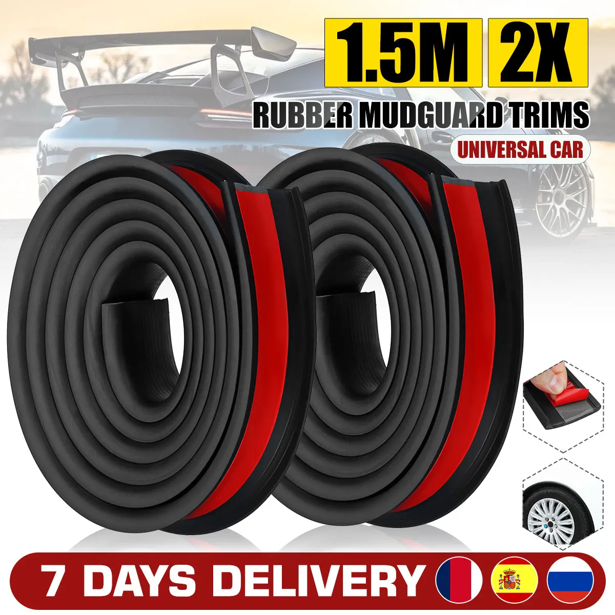 4pcs15Mx38CMUniversalRubberCarWheelArchProtectionMoldings
