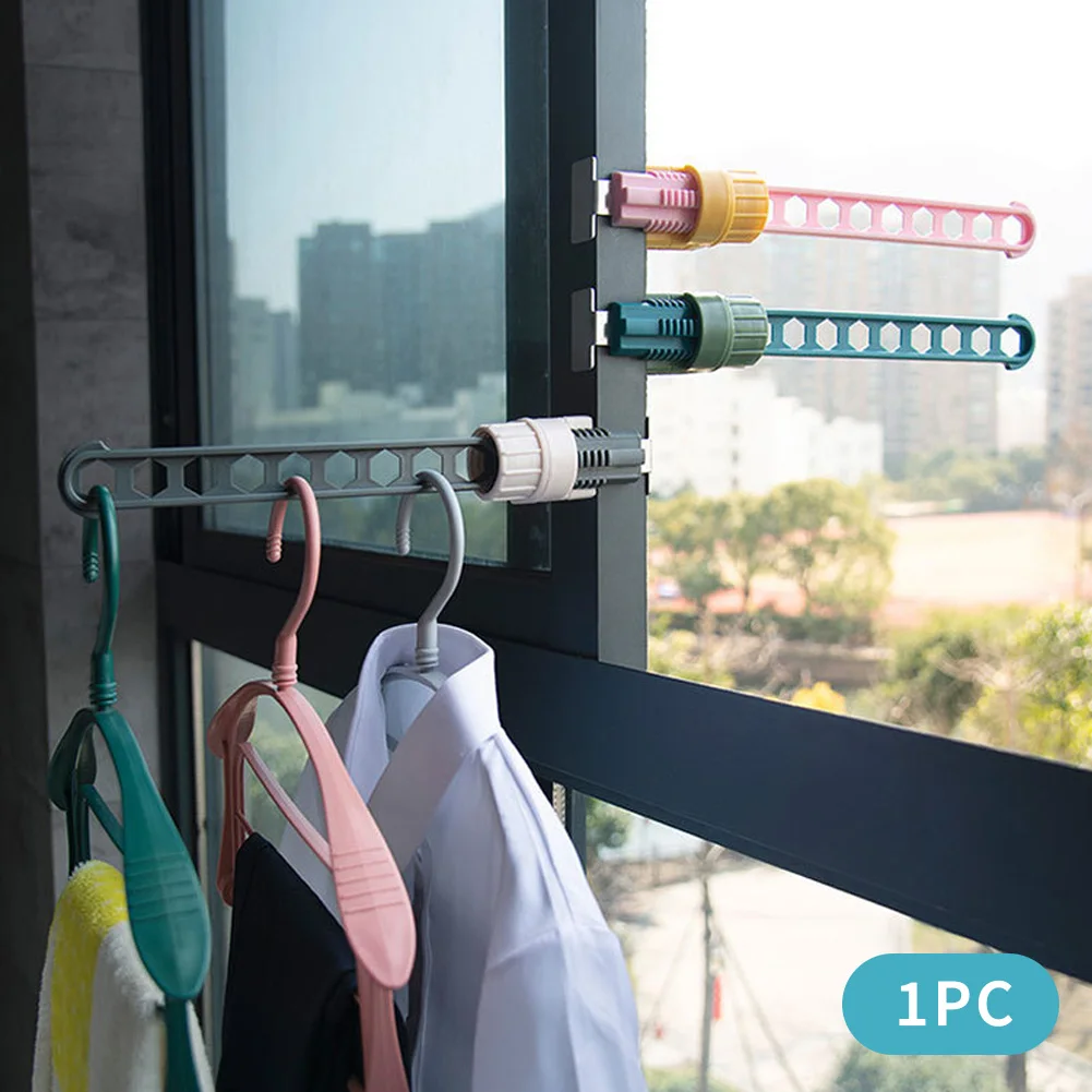 Laundry Accessories Clothes Hanger Multifunctional Camping Wardrobe Adjustable Window Frame Drying Hanging Rack