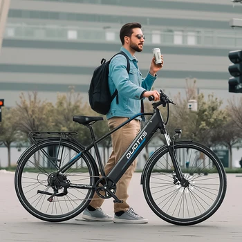 DUOTTS C29 Lite Bici Elettrica 250W 36V 13Ah 27.5 "700C * 42C Pneumatici Sottili Pendolarismo Urbano E-bike 65km 25km/h Freni a Disco Meccanici