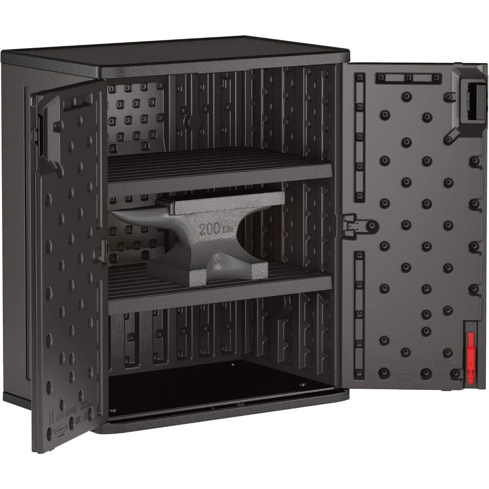 9 Cubic Ft. Heavy-Duty Resin Cabinet with 2 Shelves, Dark Grey 4