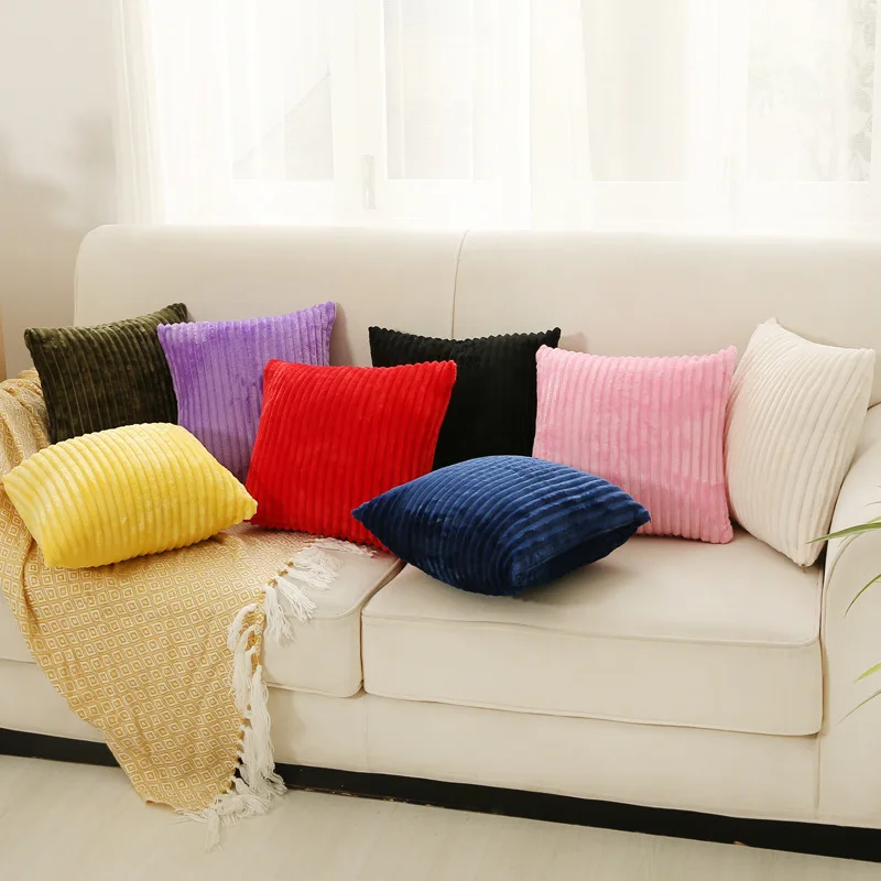 

Supersoft Corduroy Cushion Cover Home Decor Pillow Covers Plain Striped Throw Pillow Case For Sofa Bed Living Room Decoration