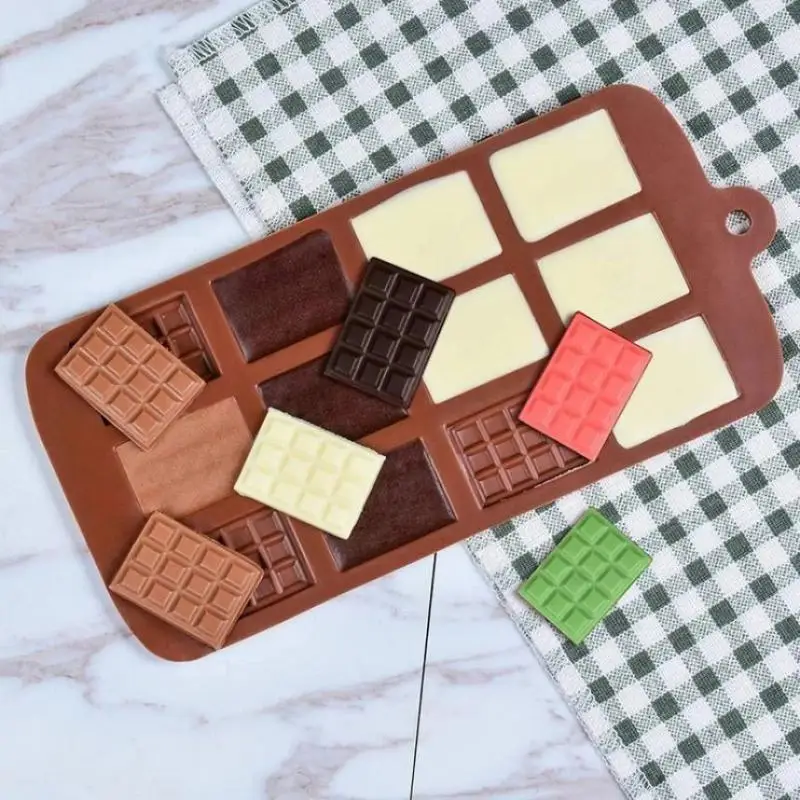 12 hatta çikolata kalıp silikon kalıp fondan gofretler kalıpları DIY şeker  çubuğu kalıp kek dekorasyon araçları mutfak pişirme aksesuarları -  AliExpress