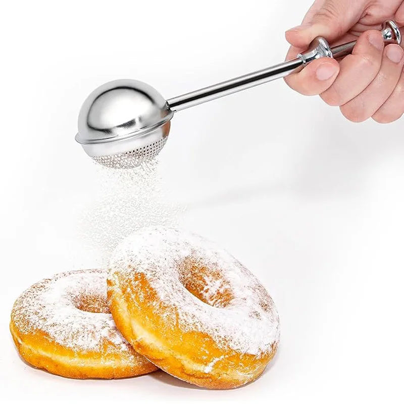 Retractable Powder Vibrator,  Flour, Sugar Sieve, Powdered Sugar Semi-drainage Cake Decoration Tools Baking Accessories