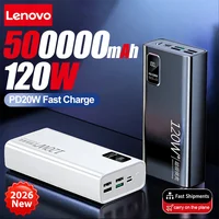Lenovo 50000mAh 120w Super Fast Charging External Battery Ultra Capacity PowerBank Portable LED Digital Display For IPhone 2