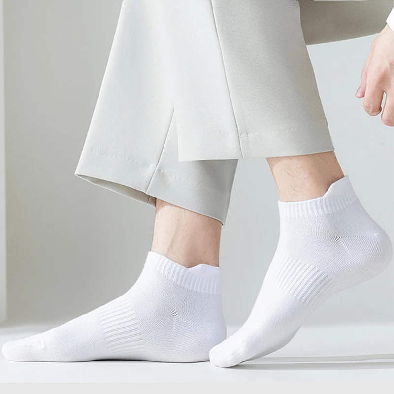 4/5 Pairs Men Sport Ankle Socks Casual Breathable Running Socks Plain Color Men Casual Low Cut Socks Four Season Business Socks