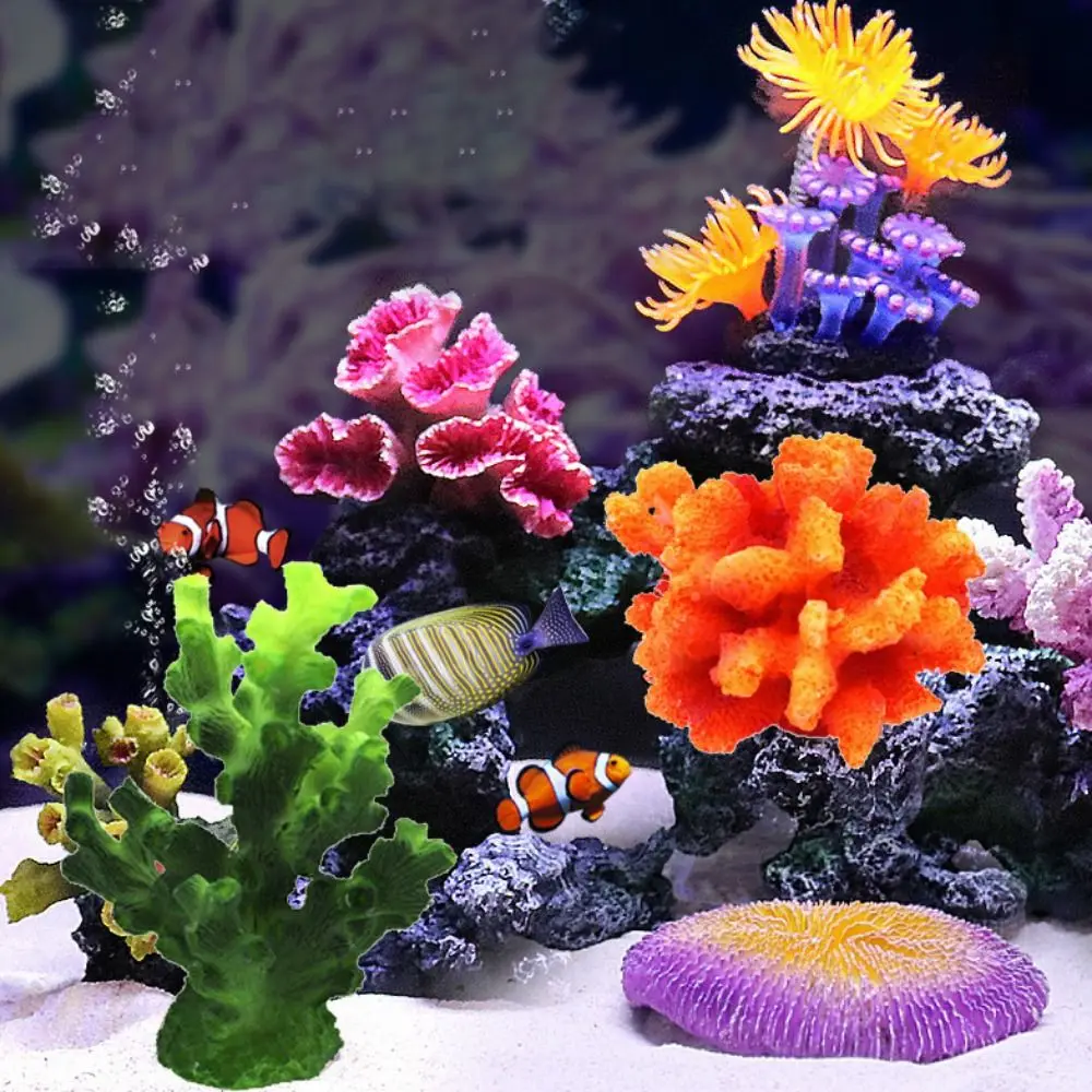 Lifelike Underwater Coral Reef Aquarium Ornament