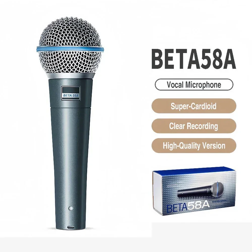 Beta 58A Microfono Vocale Karaoke Supercardioide Dinamico Per Canto Sul Palco Microfono Cablato Professionale Per Una Registrazione Chiara