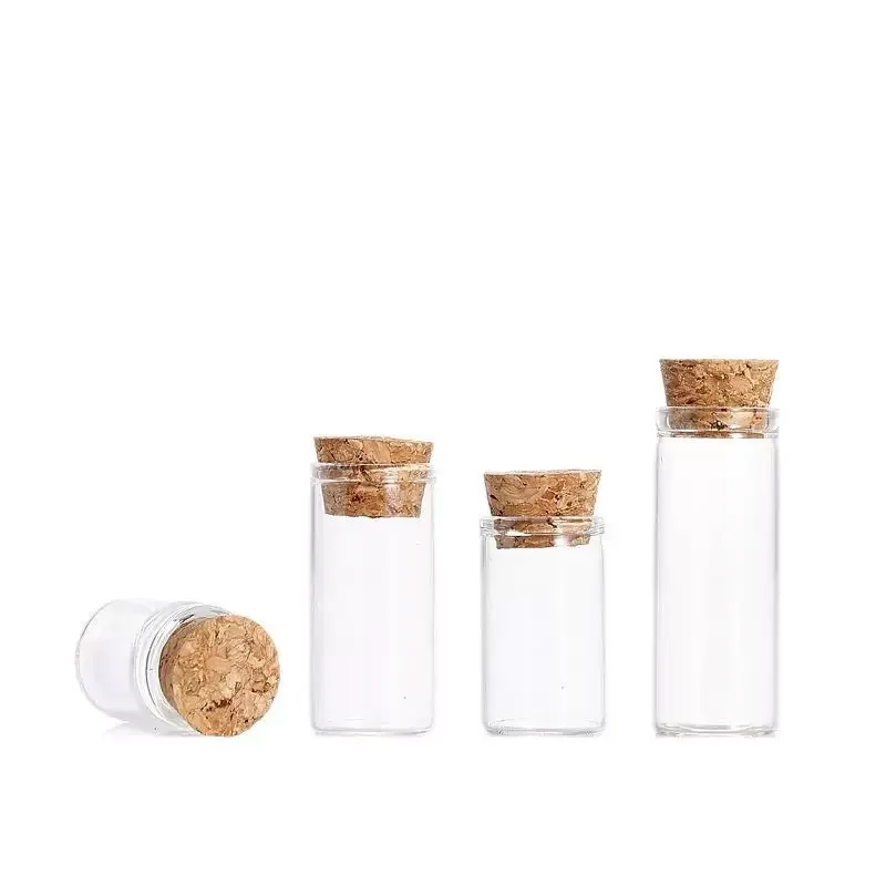 1X 5ml-14ml Mini Test Tube Glass Bottles with Cork Stopper Spice Sand Liquid Food Bottles Container Jars Vial DIY Craft Gift 6
