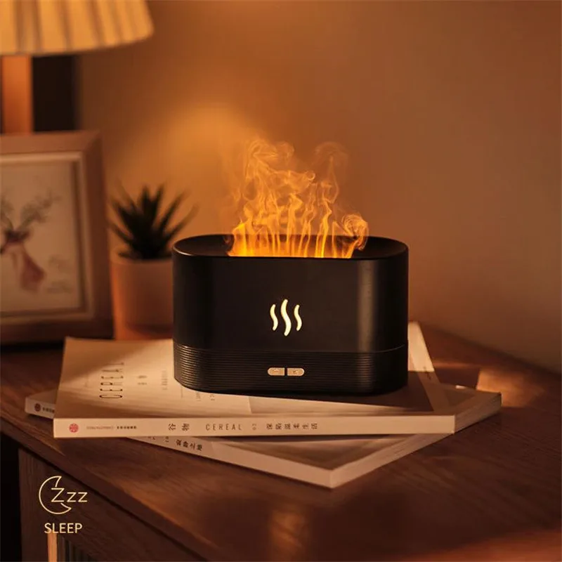 Tanque de Água Umidificador para o Quarto 2 em 1 Luz da Noite com 180ml Simulação Chama Sala Estar Escritório Atmosfera Lâmpada Mesa 20 Usb 3 Computers & Electronics