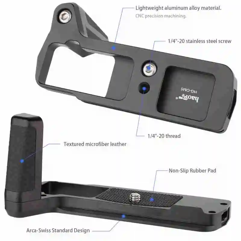 Haogeカメラホルダーホルダー、om system OM-5用ハンドグリップ