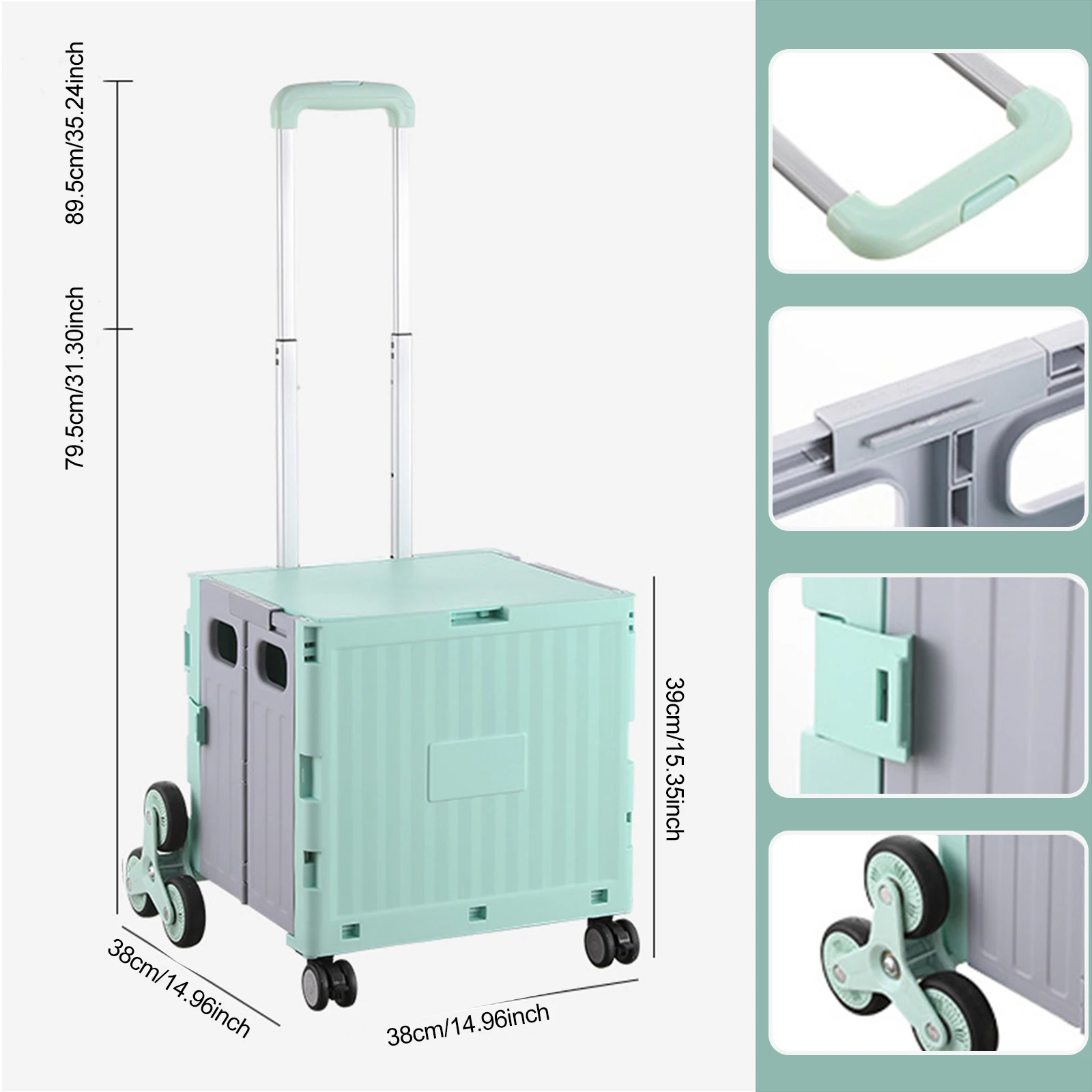 Lightweight Brushed Trolley Luggage Express Folding Shopping Cart for Climbing Stairs Home Hand Pull
