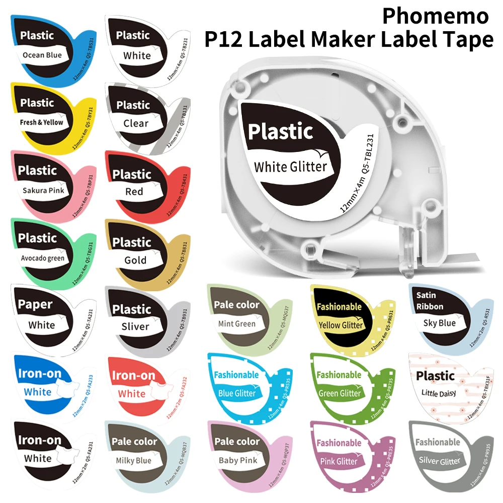 Phomemo P12 P12Pro 라벨 메이커 테이프 교체 DYMO 라벨 메이커 P..