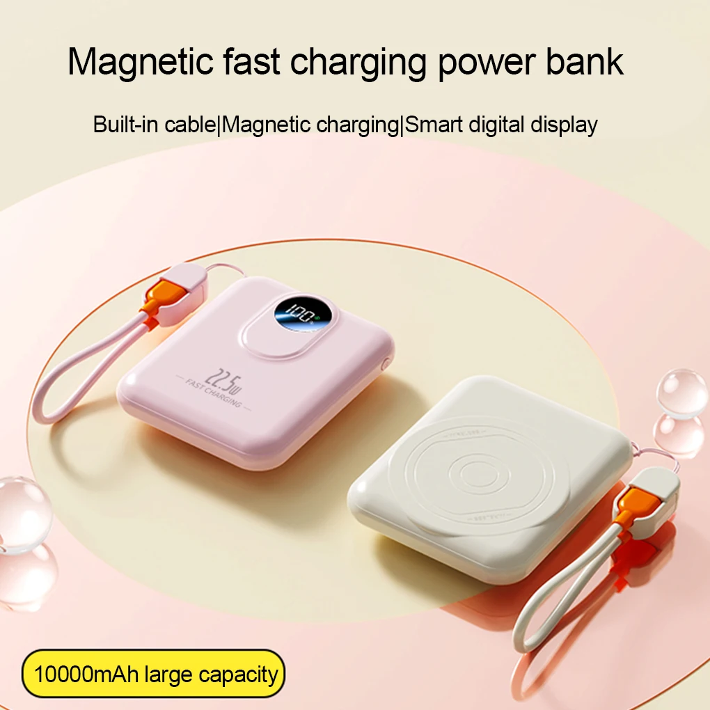 5000mAh Magnetic Wireless Power Bank With LED Digital Display For iPhone Samsung 22.5W Fast Charging Portable PowerBank 3