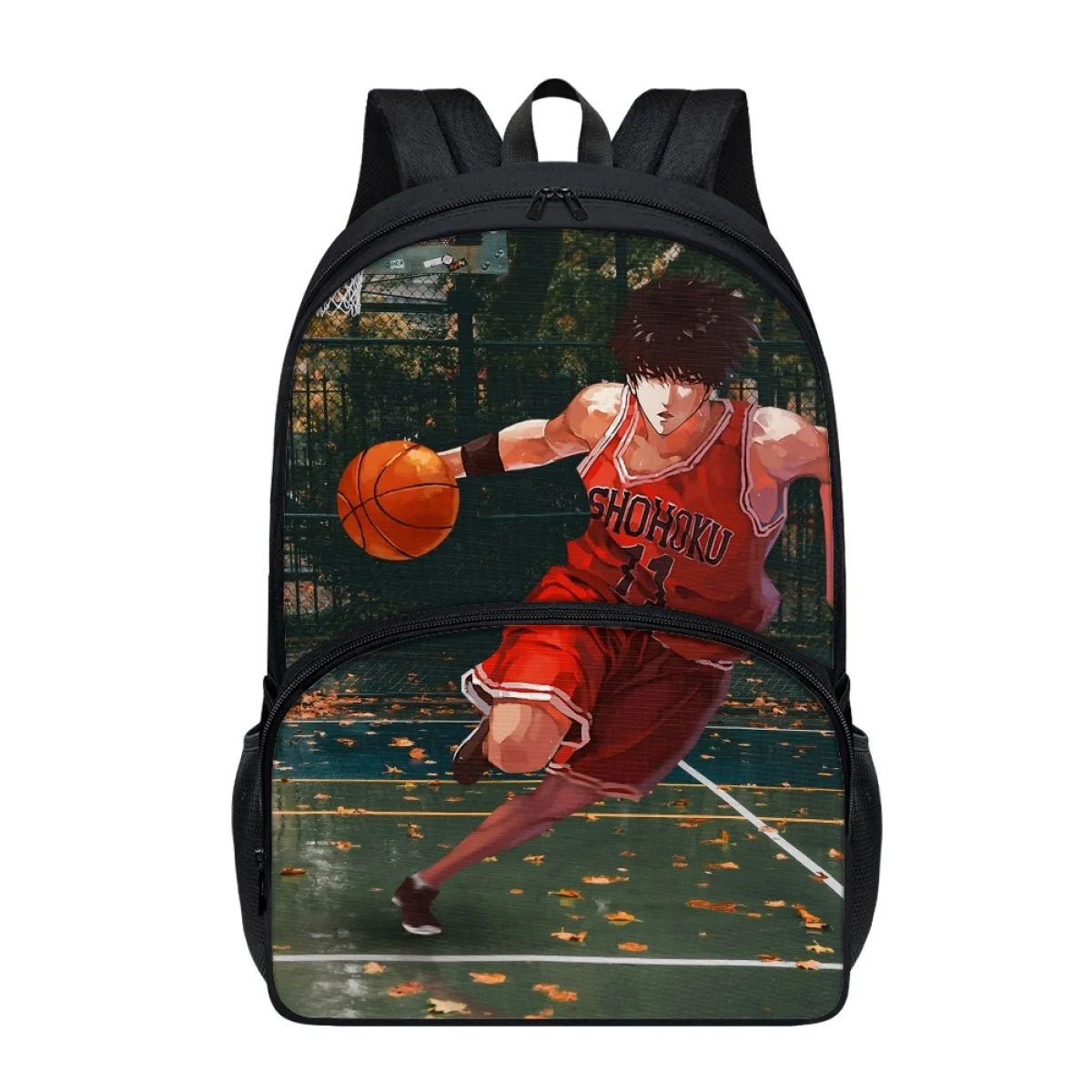 

FORUDESIGNS Anime Basketball Character Print School Backpacks Universal Fashion Back Pack Double Zip Design Bookbags Storage