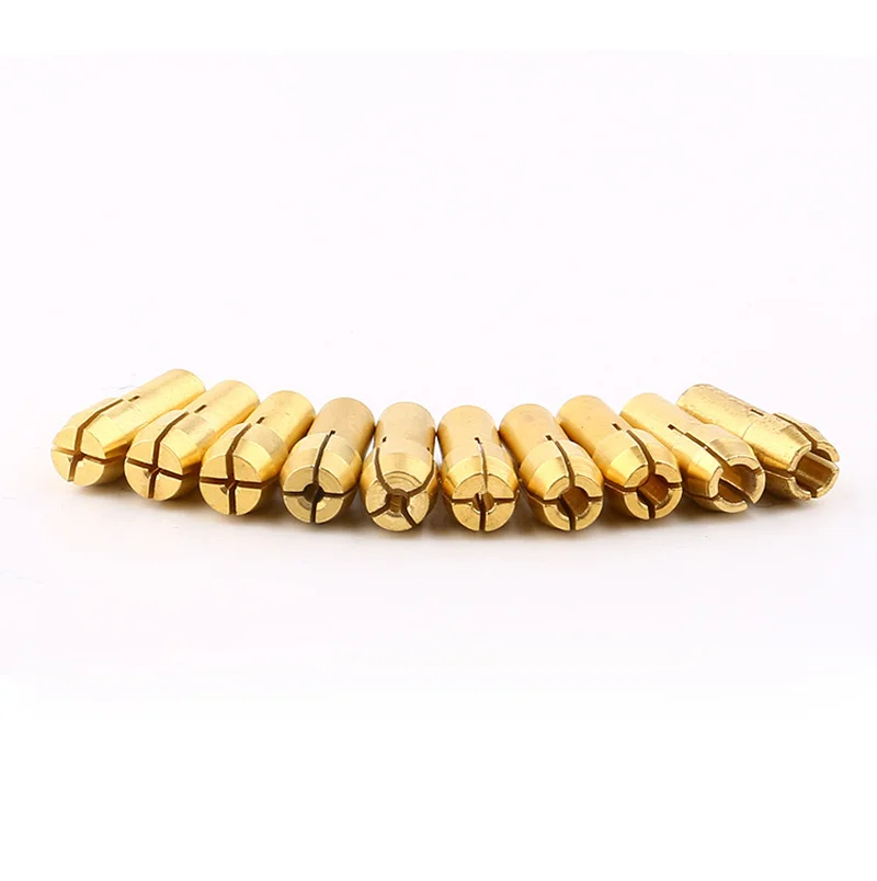 10 Pieces of Electric Tool Mini Drill Brass Chuck Suitable for Rotating Tool Accessories Machine Polishing Engraving Machine