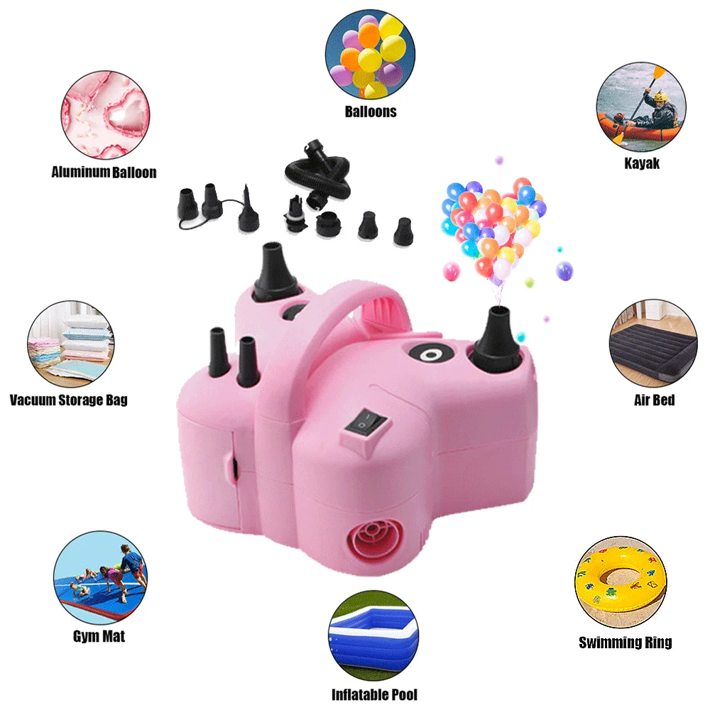NVIVN Gonfleur De Ballon Portable À Double Buse, Pompe À Ballon