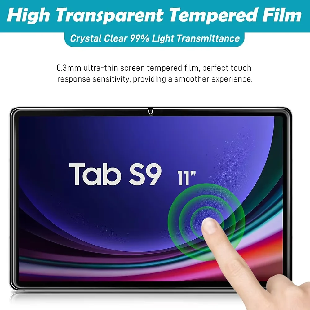 Premium 2-Pack HD Tempered Glass Screen Protector for 11-Inch Tablets - Anti-Fingerprint Protective Film