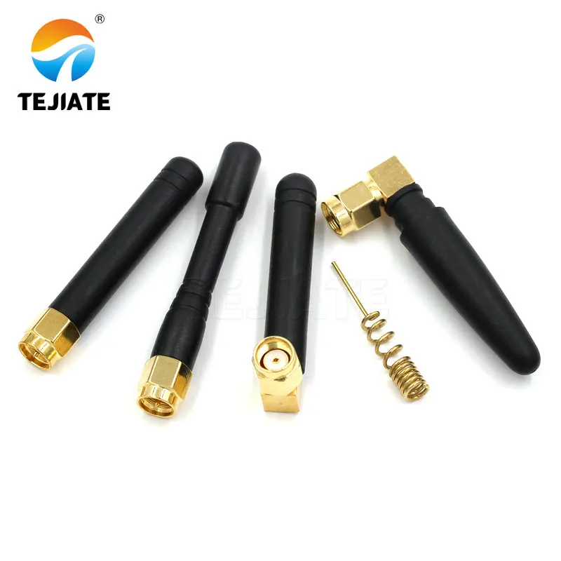 1PCS RF coaxial GPRS GSM antenna elbow straight external thread wireless L-shaped black inner pin 5CM plug connector