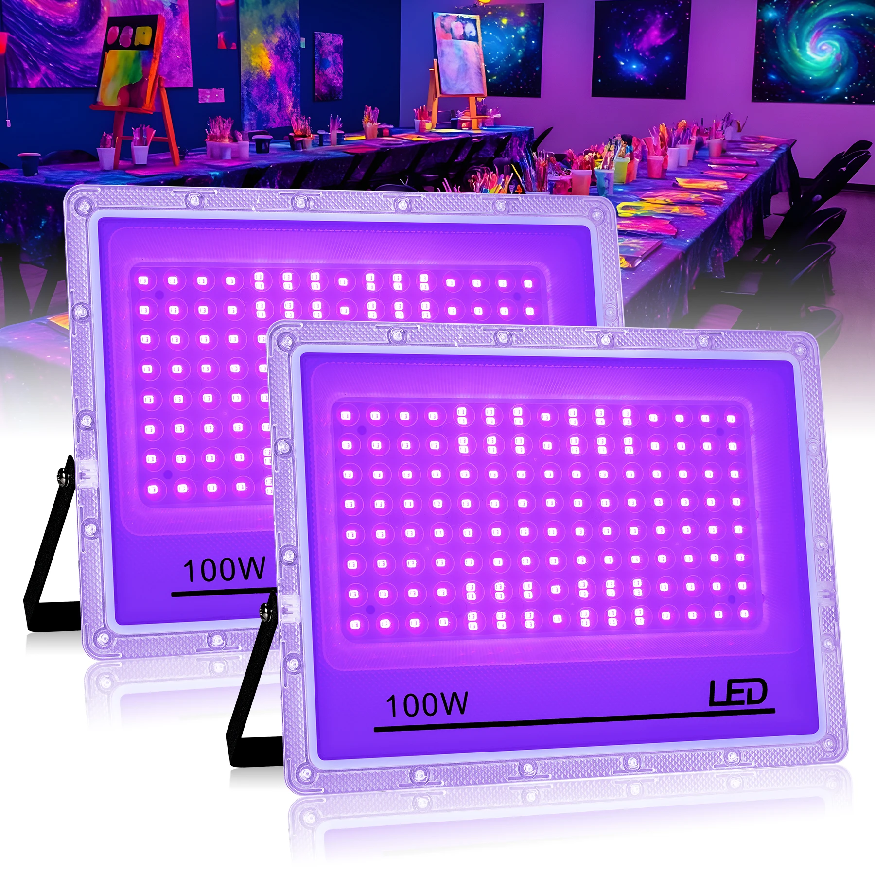 ตัวเลือกสินค้า ไฟ LED สีดำ 50W 100W 150W สำหรับกลางแจ้ง