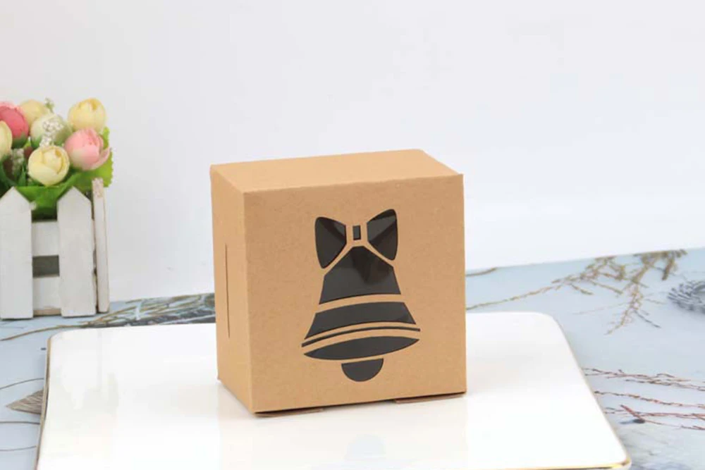 6 Stücke Weihnachtsgeschenkboxen Kraftpapier Weihnachten Süßigkeiten Keksdose Transparente Oberseite Xmax Santa Verpackung Weihnachtsdekoration 2025 – Detail 6