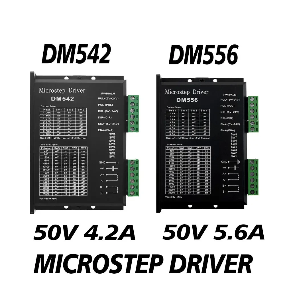 Stepper Motor Driver TB6600 DM556 DM542 Digital 2 phase 20-50V DC 1-5.6A for Nema17 Nema23 42 57 Controller
