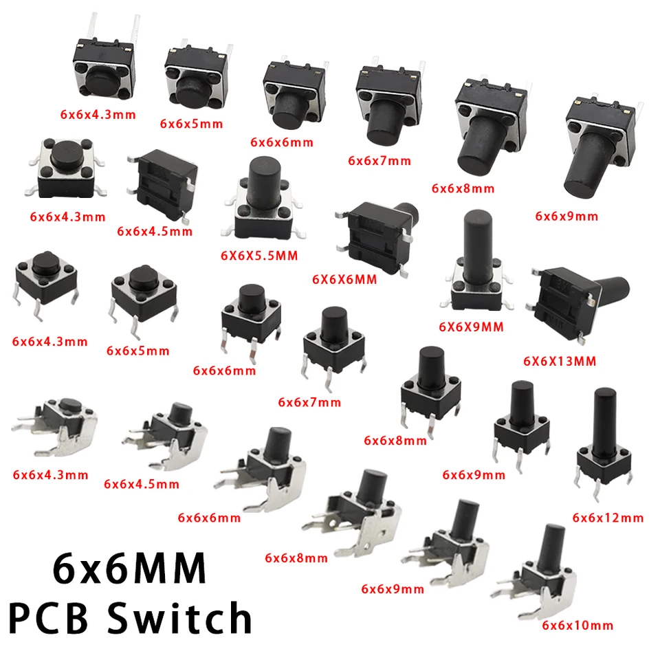 SMD-6x6x5 -Interrupteur Tactile SMD à Réinitialisation Automatique,100