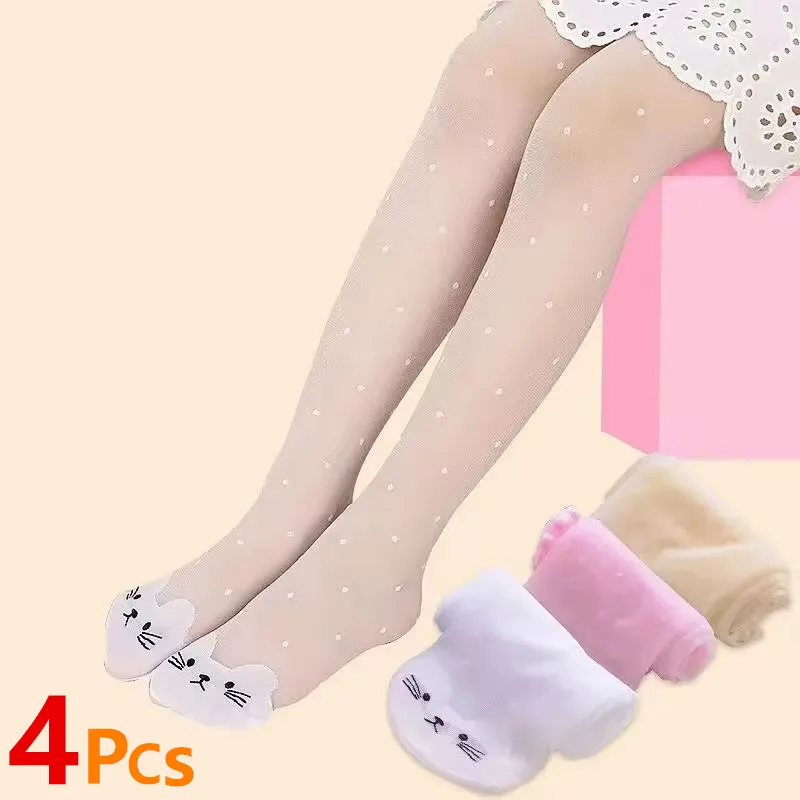 1/4Pcs/Lot Summer Spring Cartoon Girls kids pantyhose Ballet Dance Tights For Kids Stocking Children Velvet Pantyhose