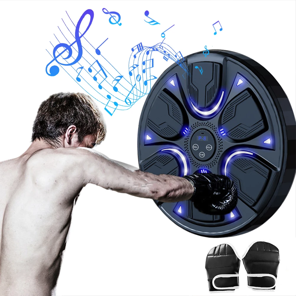 Boxing Punching Bag Smart Music Boxing Machine Wall Target LED Lighted Sandbag Relaxing Reaction Training Target For Boxing Sports Agility Reaction