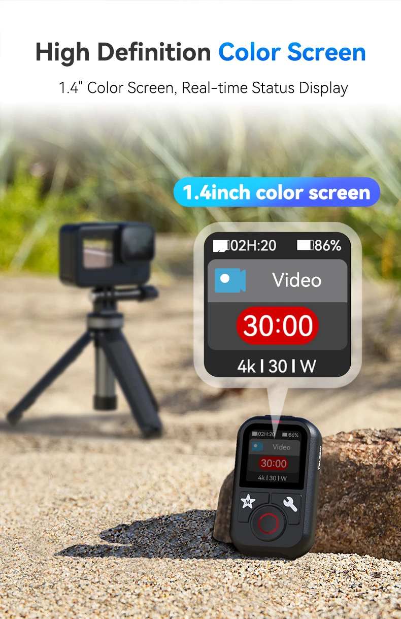 Description Picture 3 of itemTELESIN T13 Waterproof Bluetooth Remote Control For GoPro Hero13 12 11 10 9 8 Max With Wrist Strap For Action Camera Accessories