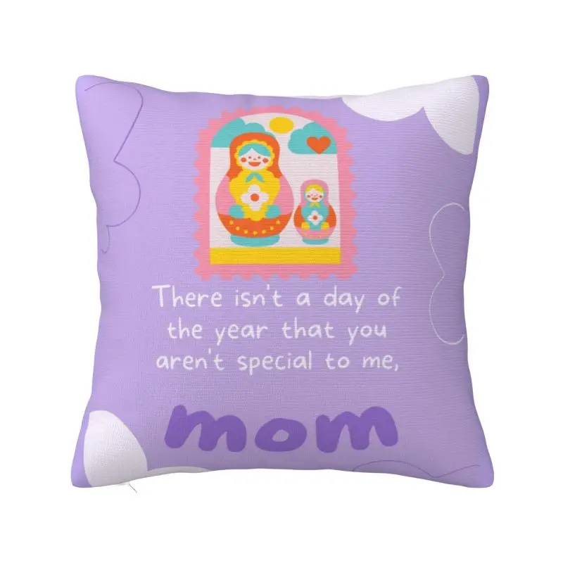 

Soft Happy Mother's Day Artistic Cartoon Throw Pillow Cover Home Decorative Custom Cushion Cover 45x45cm Pillowcover for Sofa