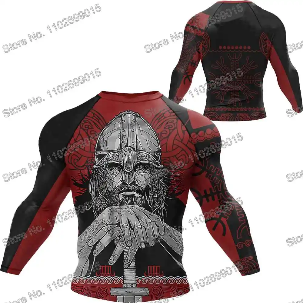 Viking Surfing Diving T-Shirt Tight Long Sleeve Rash Guard Swimwear Men UV Protection Surf Clothing Beach Floatsuit Women Tops
